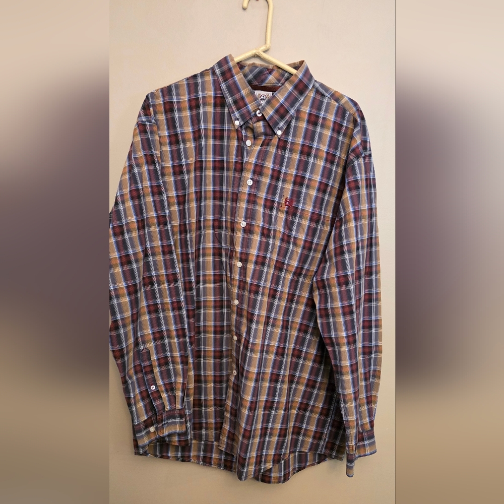 Men's Plaid Cinch Button-Down Shirt